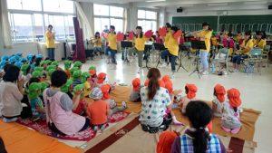 地域貢献　吹奏楽団　根岸保育所の園児の皆さんとの交流会を開催